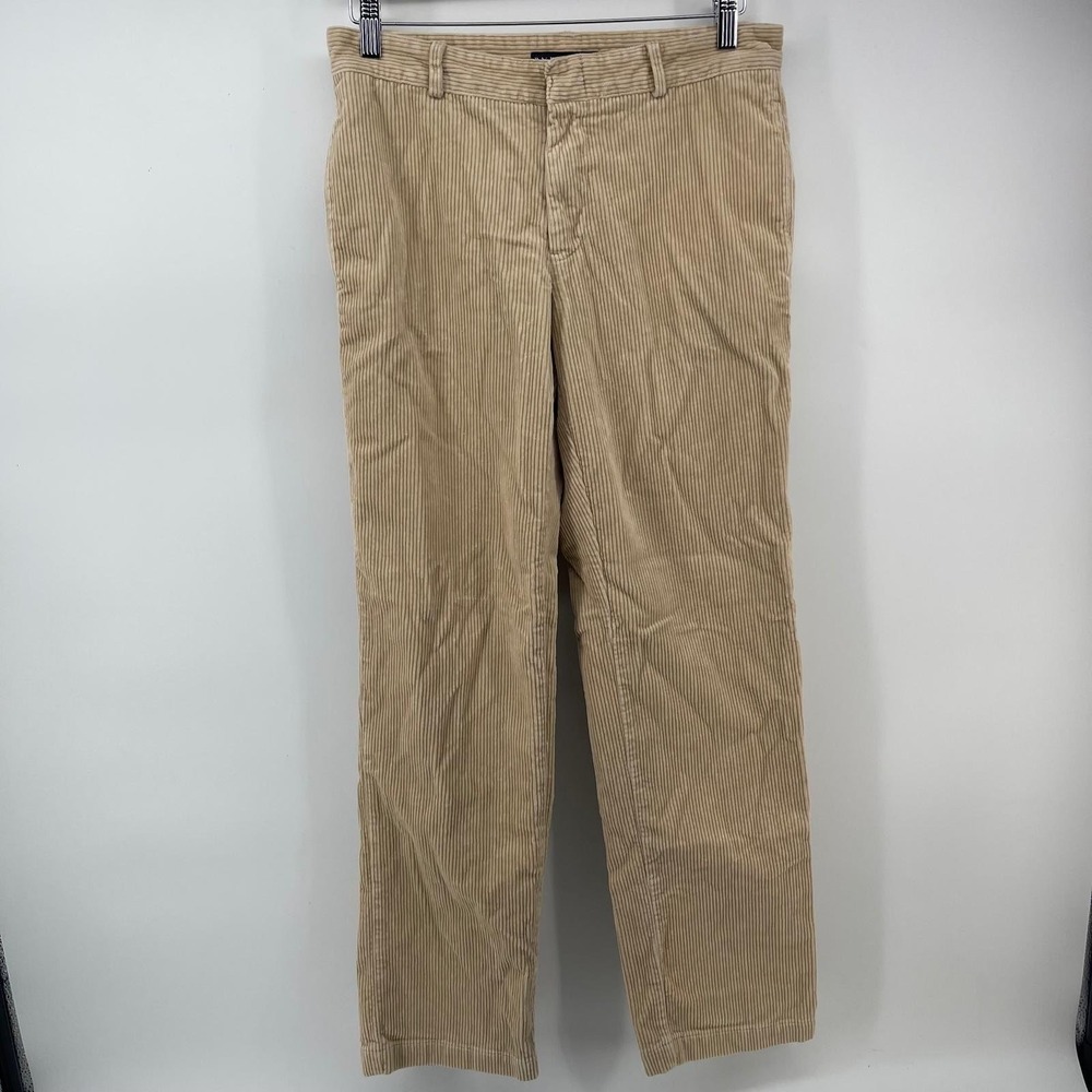 Ralph Lauren Vintage Y2K Tan Corduroy Straight Leg Pants Beige Women Size 8